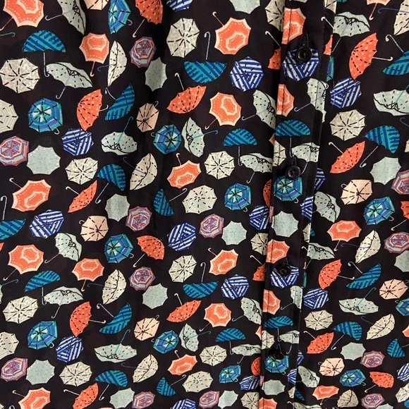 Talbots Blouse Sleeveless Button Front Medium Umbrella Print - Picture 4 of 6